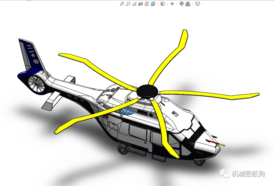 【飞行模型】airbus h160空中客车直升机模型3d图纸 solidworks设计