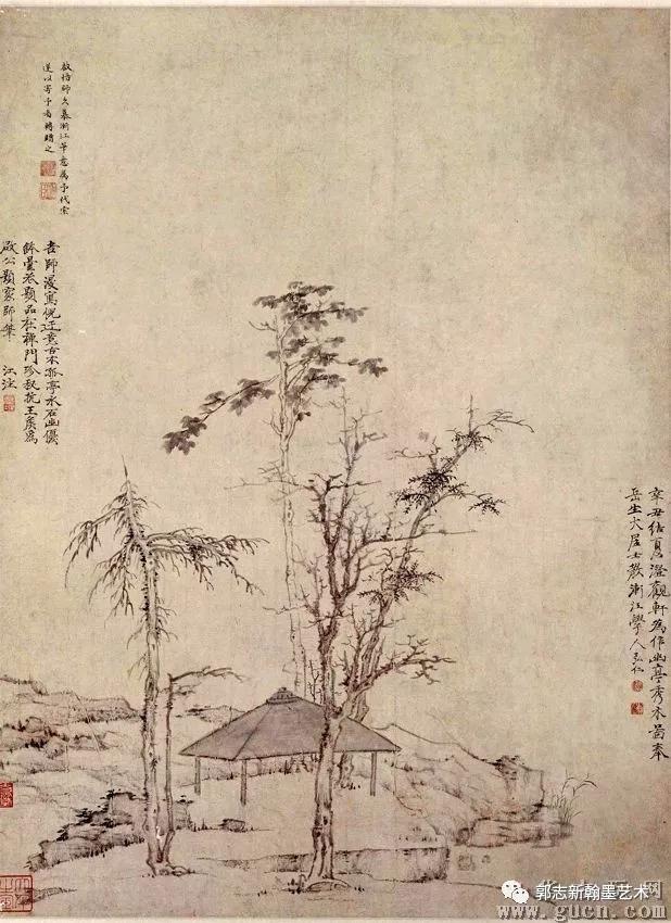 书法 弘仁(1610-1664),清代著名画家.