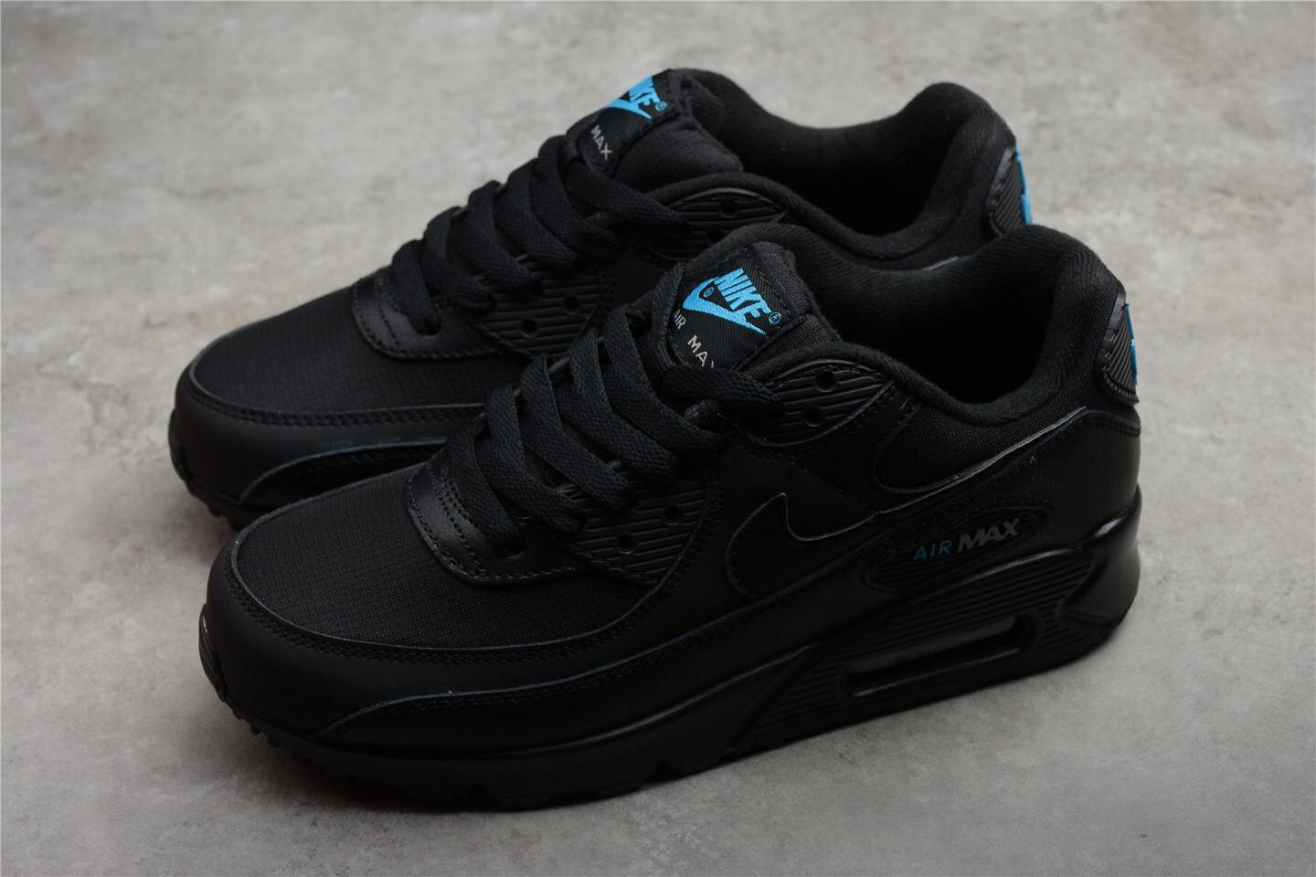 airmax90black耐克黑激光蓝周年限定时尚气垫运动鞋