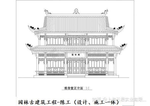 仿古门楼古建木材制作寺庙仿古寺院设计cad图纸印尼菠萝格木材加工