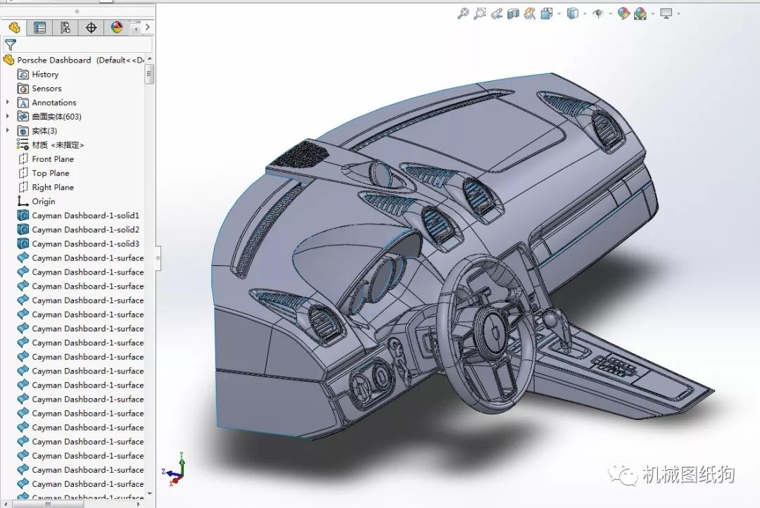 solidworks图片,solidworks图片导出 【工程机械】porsche仪表板模型3d图纸 solidworks设计