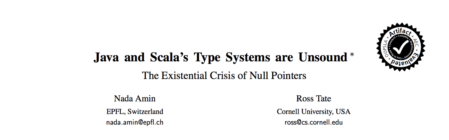 and scala"s type systems are unsound: the existential crisis of