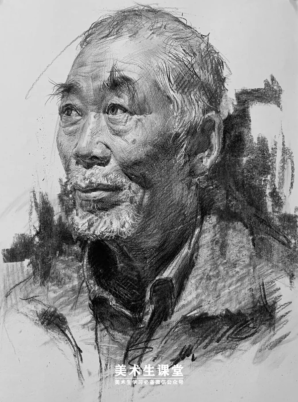 干货四分之三男中年素描头像精讲教程