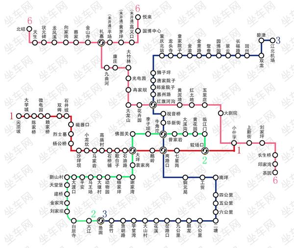 轻轨线路图可以保存一下,除了磁器口这块较远,其他都是在中部地区,很