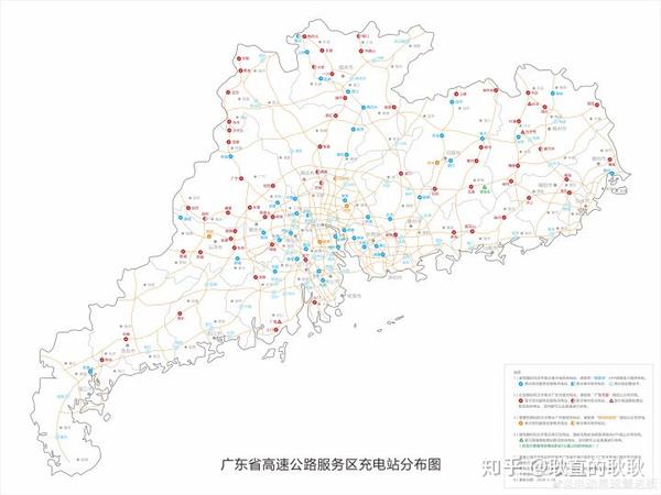 保险起见,过年前在车主群里得了一张广东省高速公路上的充电桩分布