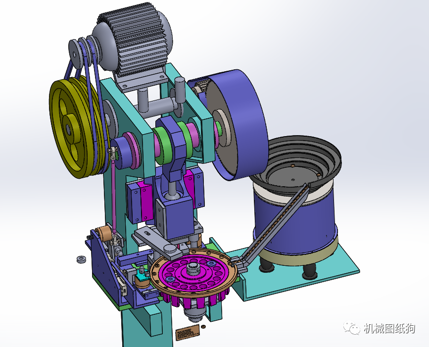 工程机械压力机自动分度转台3d图纸solidworks设计