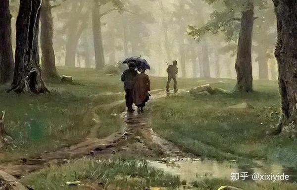 直到梵高临摹完《雨中桥》四年后,俄罗斯画家希什金才画出了《橡树林