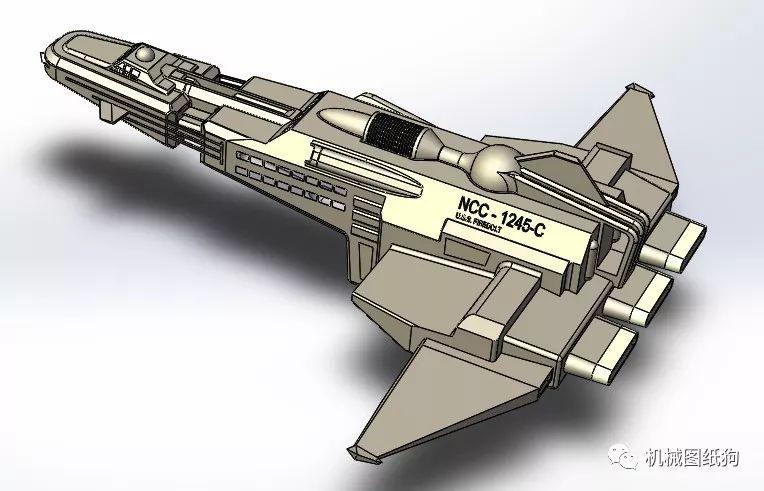 【飞行模型】uss ncc-1245星际联邦宇宙飞船3d图纸 solidworks2014