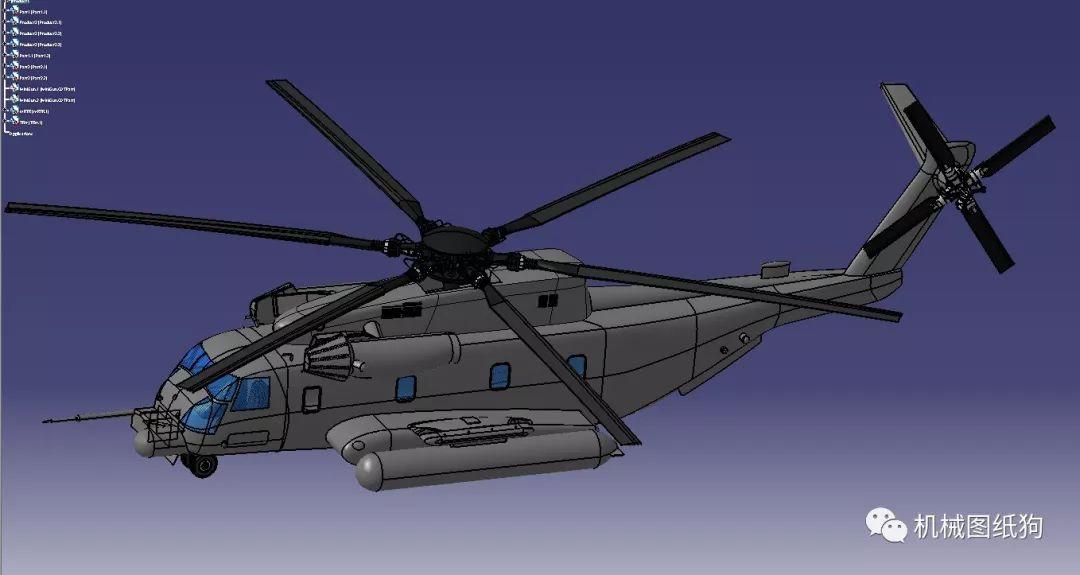 飞行模型 sikorsky mh-53直升机模型3d图纸