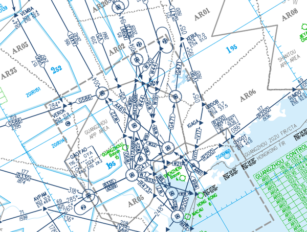 华南地区高空航路图