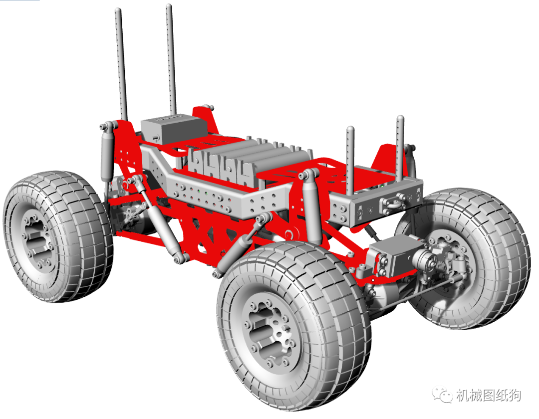 rc遥控车田宫tamiya攀爬车cr01模型车3d图纸stp格式