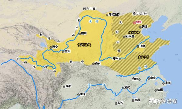 将黄河以北的华北平原称之为"海河流域",以南的区域称之为"黄淮流域"