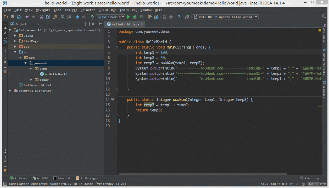 如上图 gif 所示,即使我们项目没有使用版本控制功能,intellij idea
