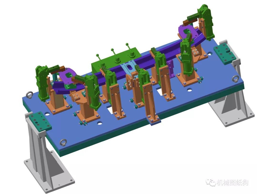 【工程机械】机器人焊装夹具3d模型图纸 catia设计