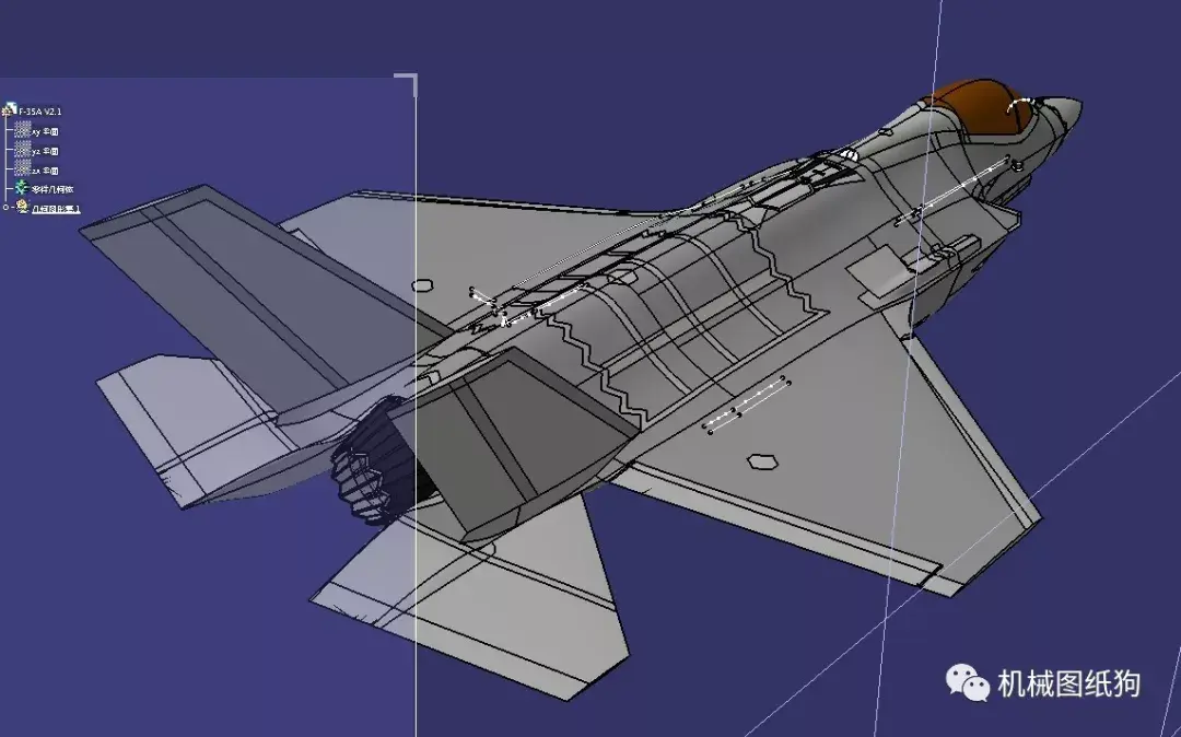 飞行模型f35alightningii战斗机模型3d图纸step格式