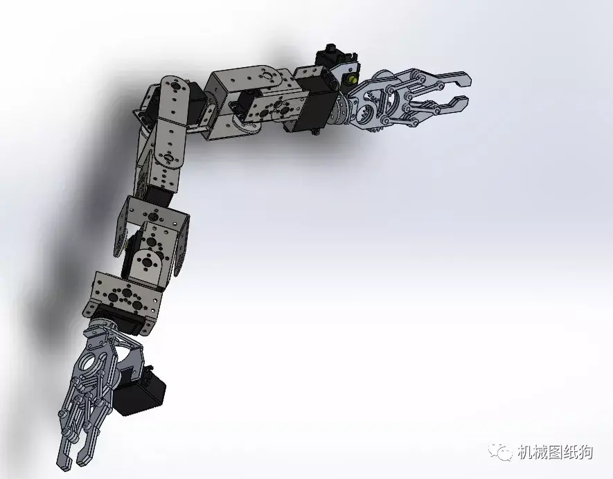 机器人蛇形机器机械爪机械臂3d数模图纸solidworks设计