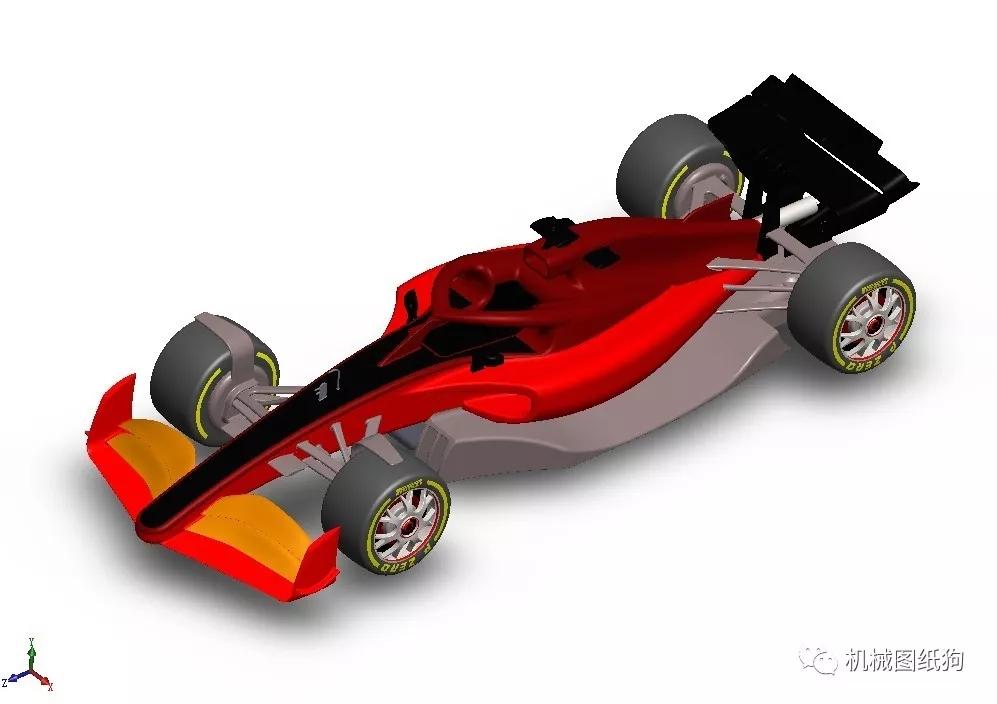 卡丁赛车formula1f1方程式赛车2021简易模型3d图纸solidworks设计