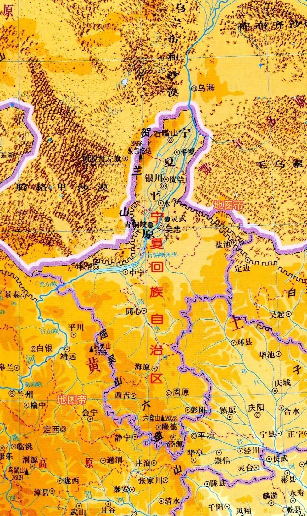 7张地形图快速了解宁夏首府银川市