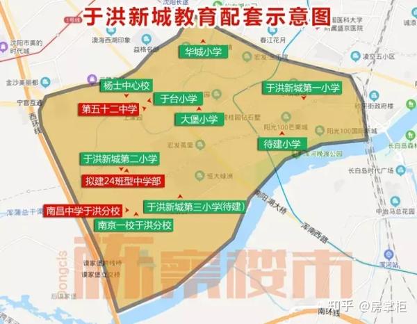 只差重点学区沈阳于洪新城中小学地图发布附实地考察