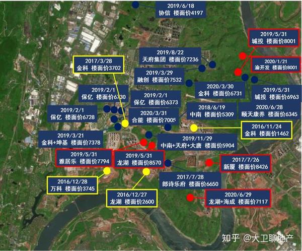 (蔡家近年土拍示意图)
