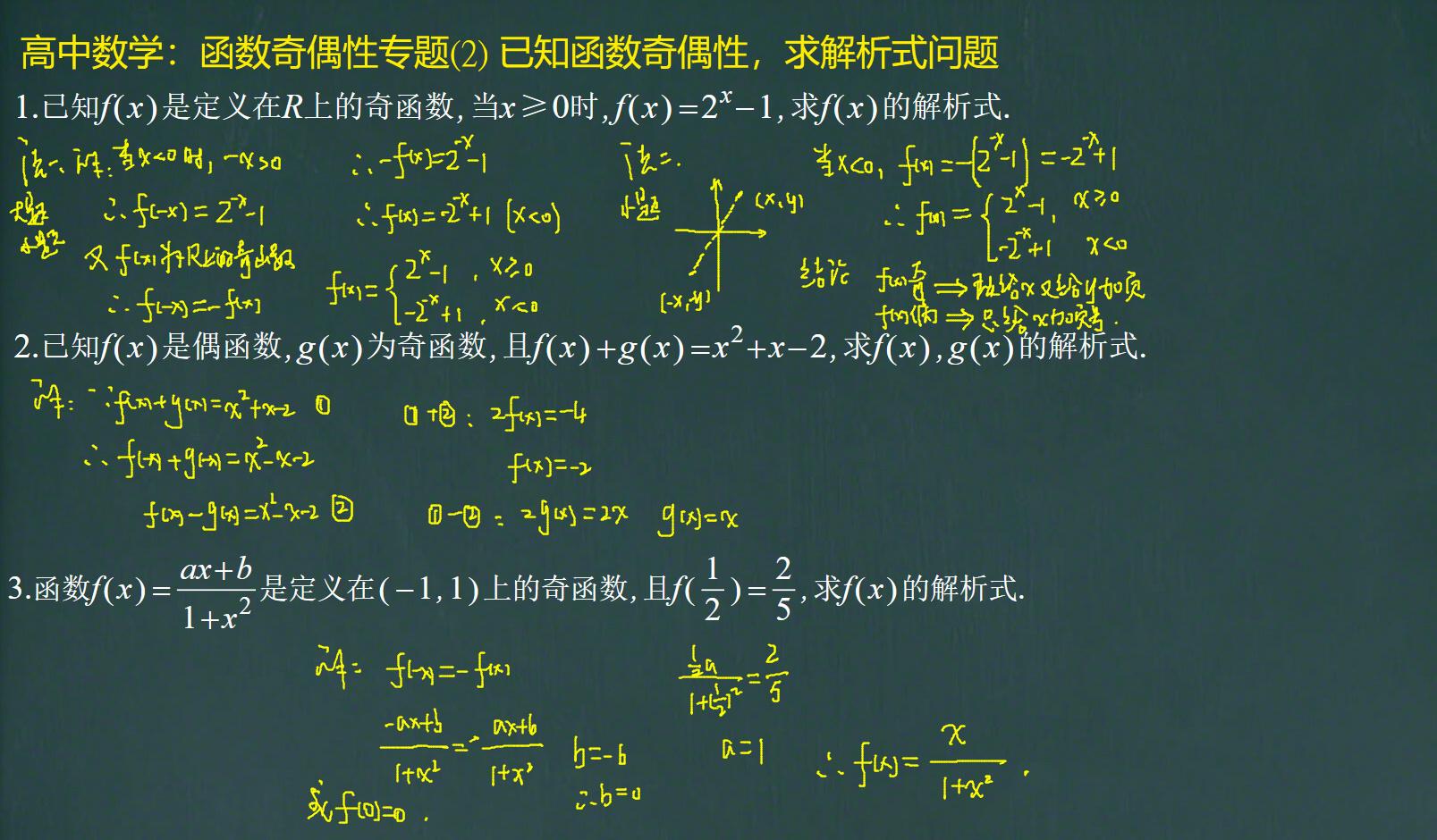 高中数学:函数奇偶性专题(3)已知函数的奇偶性,求参数的值