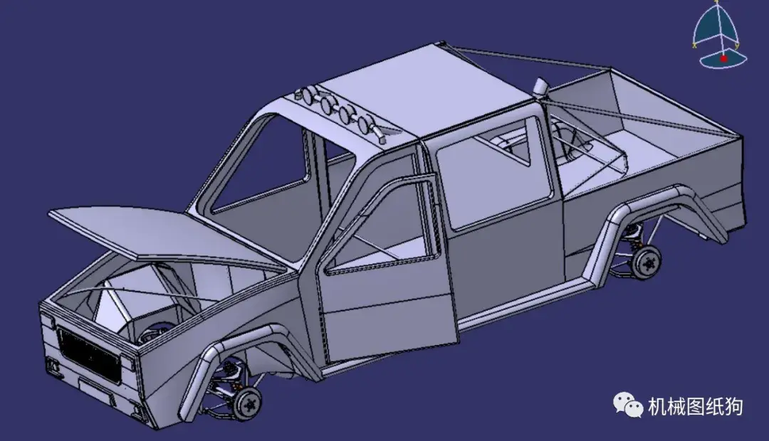 【其他车型】pick-up皮卡车小货车框架结构3d图纸 catia设计