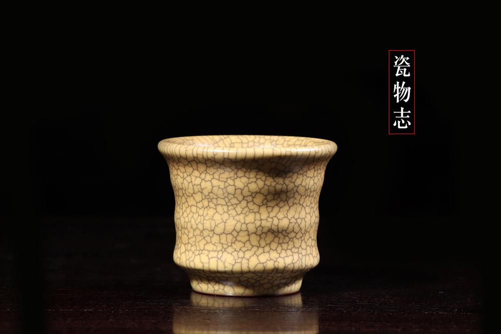 龙泉青瓷大师徐建新传世哥窑弦纹杯