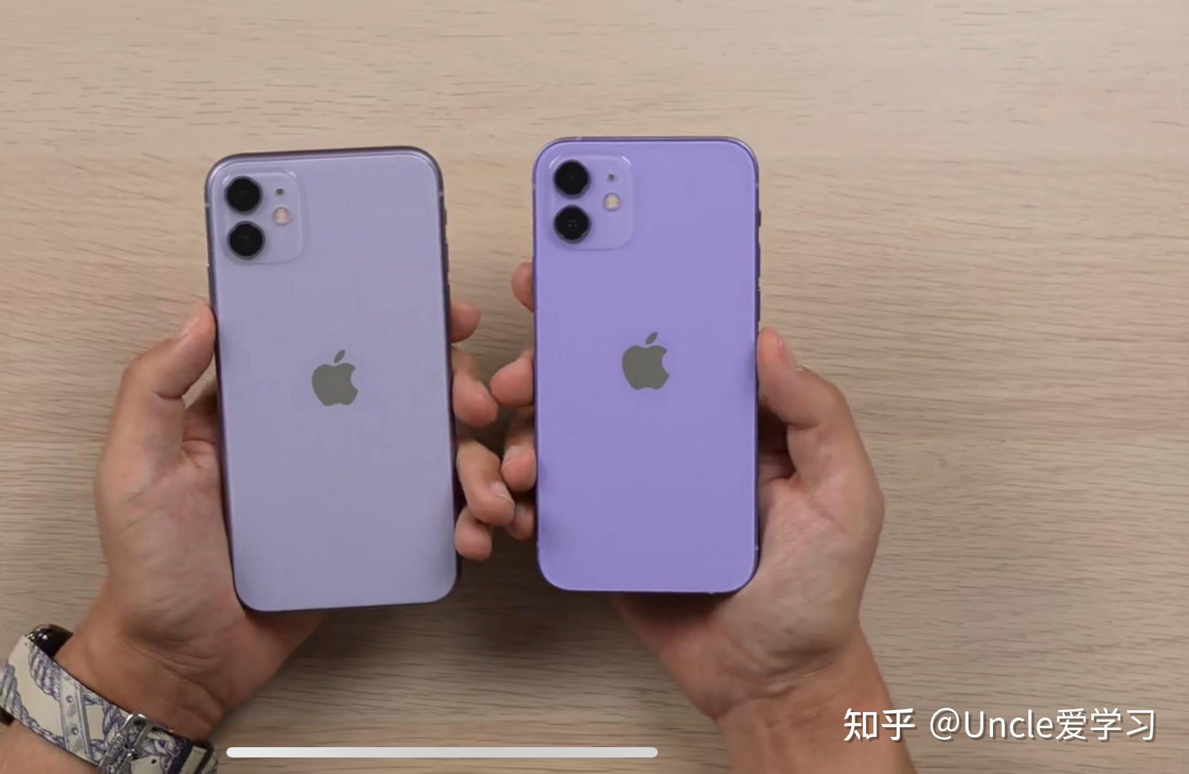 苹果12和11的区别图片,苹果11和12的区别图片 苹果发布紫色iphone12,与iphone11的紫色相比,你更偏向于哪款?