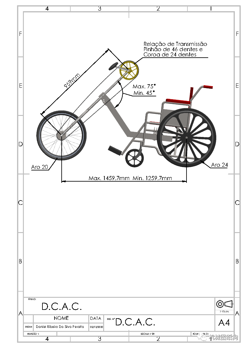 医疗器械手摇自行车轮椅模型3d图纸solidworks设计