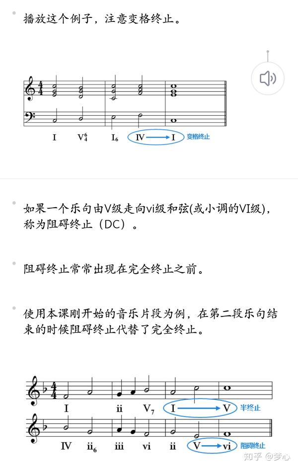 乐理基础知识——乐句与终止式