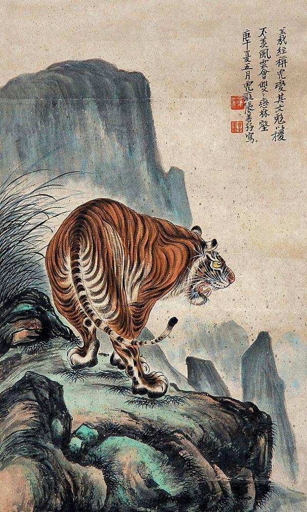 他自号虎痴,张大千因他放弃画虎-现代画虎大师张善子的故事