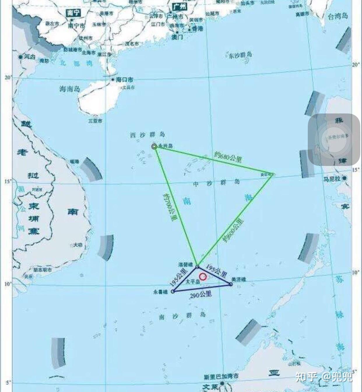 美济岛在南海地理位置图同时,美济岛与渚碧岛,永暑岛相互拱卫,天然