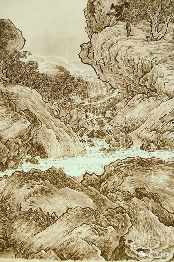 名家画家宋威与他的追摹宋画之范宽溪山行旅图