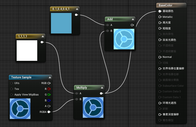 ue4中的shader案例显示带alpha通道的图片