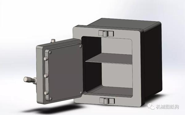工程机械保险箱保险柜简易模型3d图纸solidworks设计
