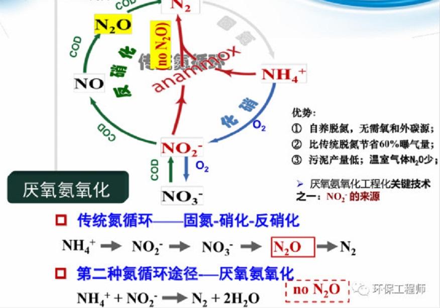 厌氧氨氧化与短程硝化反硝化的区别!