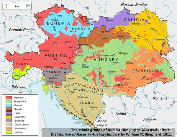 奥匈帝国民族分布图