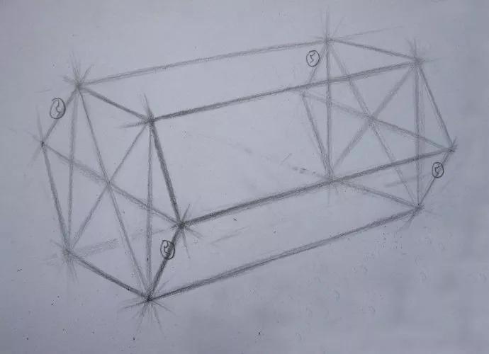 素描入门 素描几何体六棱柱的画法步骤