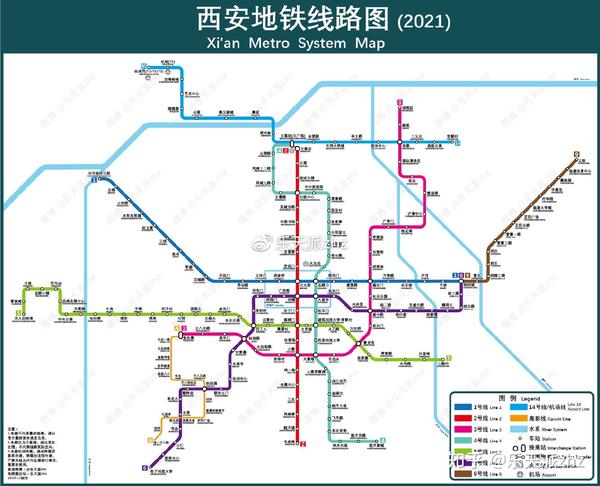 西安地铁2021线路图