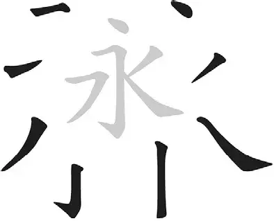 宋体的永字八划拆解示意