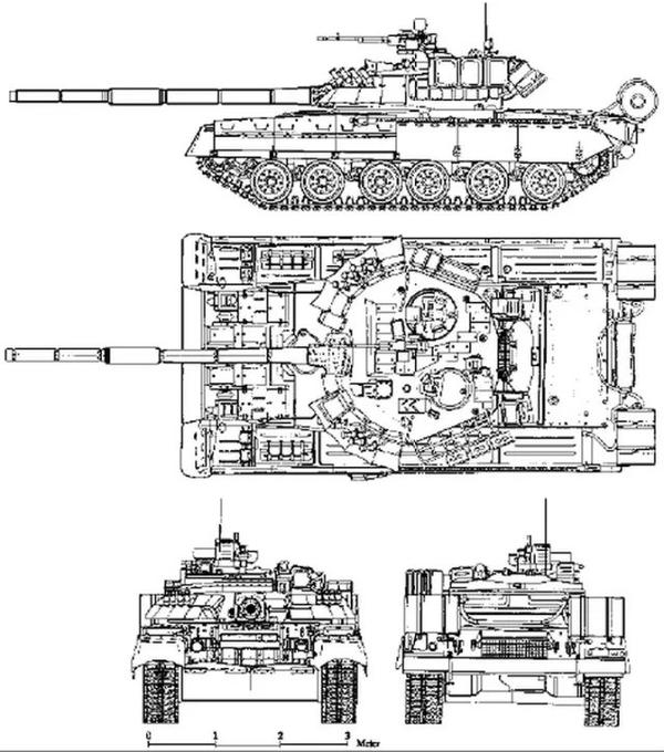 t-80u 安装了更好的炮塔,加装接触-5爆炸反应装甲,升级了瞄具与9k