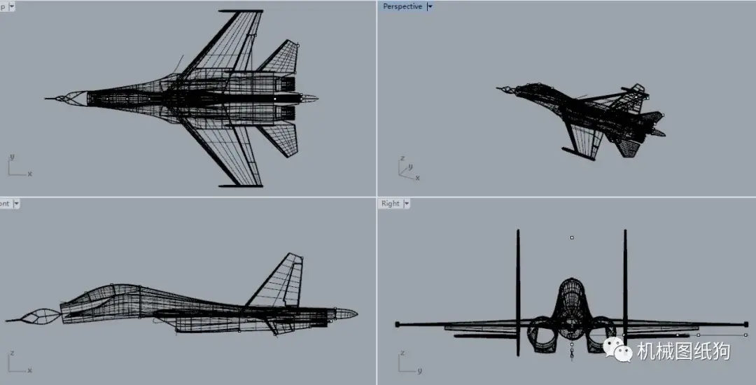 飞行模型sukhoisu30mk苏30战斗机造型3d图纸rhino设计附igs格式