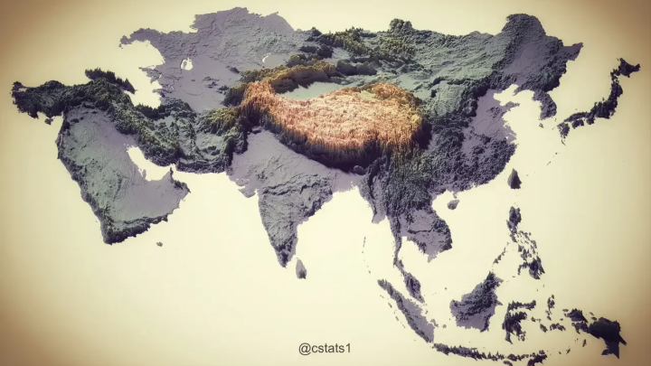 以另一种视角看地图世界各地区国家3d可视化地形图