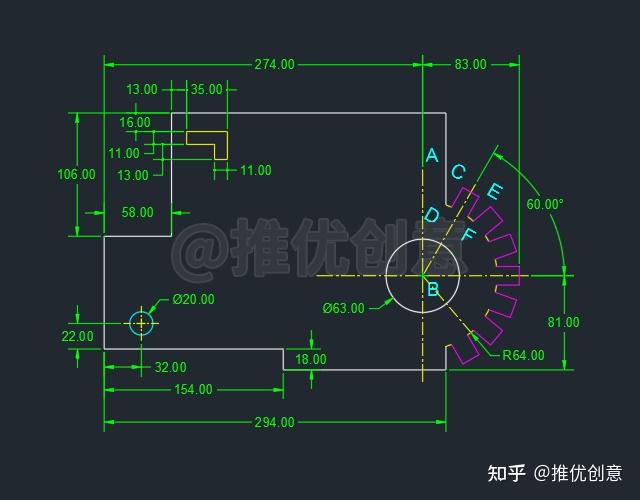 autocad中这个图形怎么画