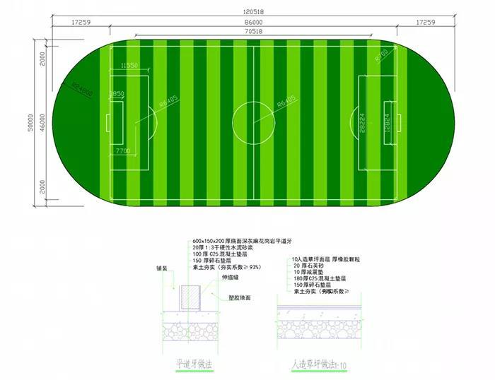 如何看人造草坪足球场cad施工设计图