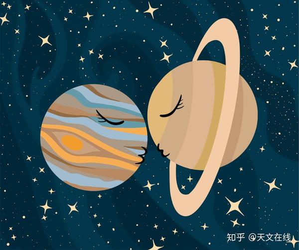 木星与土星亲吻漫画,由aurora astrologia制作.