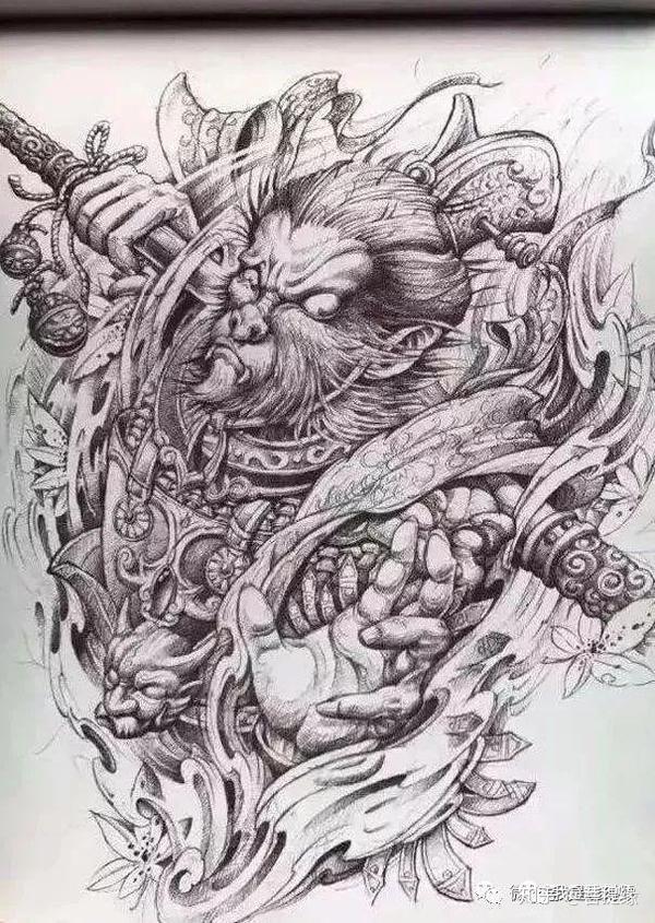 超级霸气的孙悟空雕刻手稿素材,不要错过了