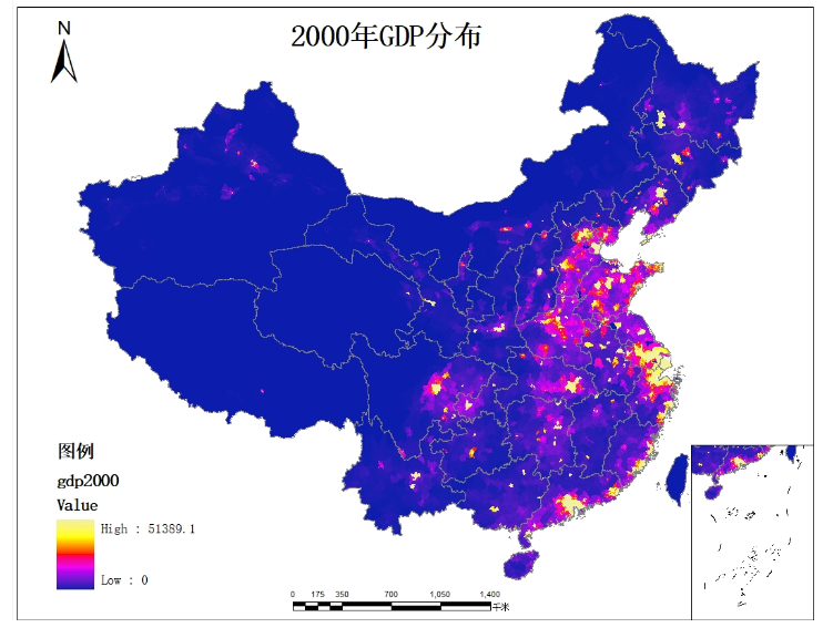 中国gdp空间分布数据集19902020年