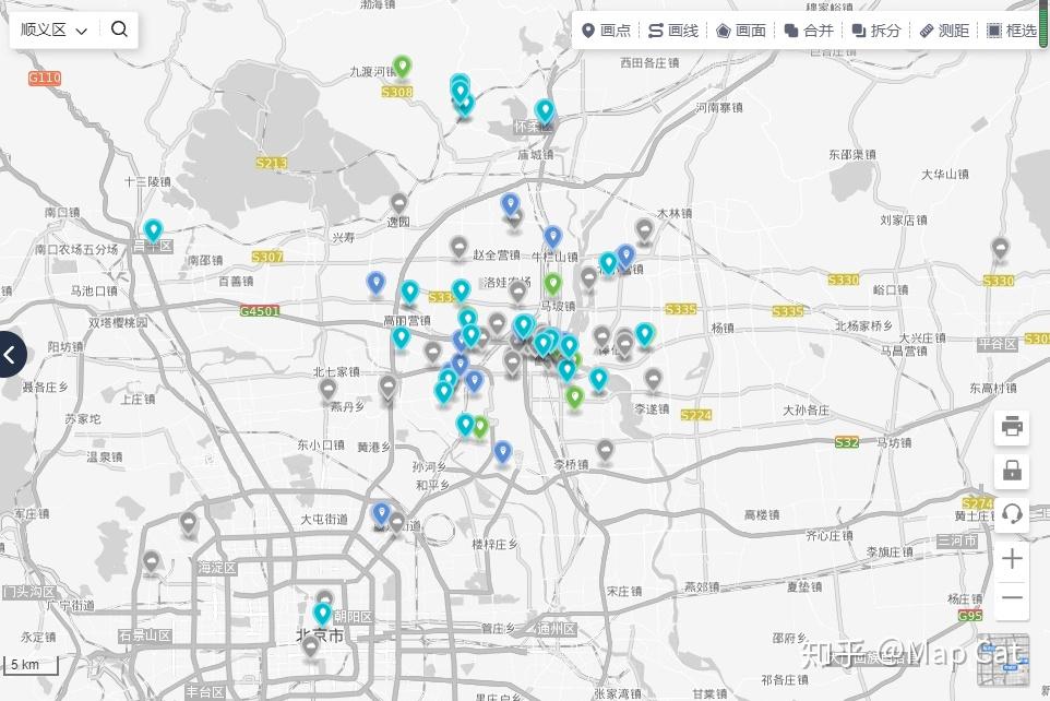 区分将这些地点标记在地图上确诊病例去过的地方北京赛特奥莱(马泉营)