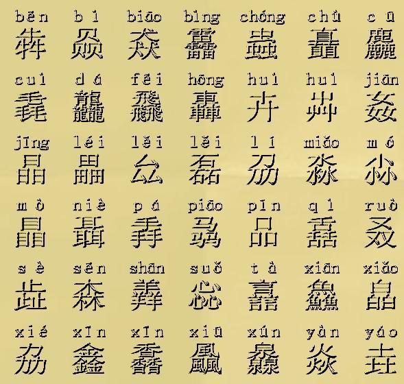 三个字摞一起念什么35个叠字考验你的汉字水平